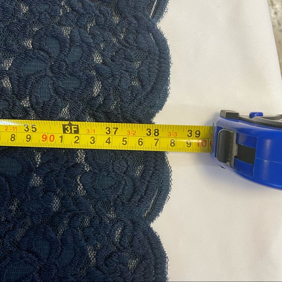 Michael Kors Navy & Red Plaid Lace Dress - Picture 8 of 9